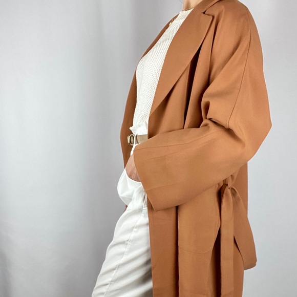 ASN tan trench coat small - Picture 3 of 10